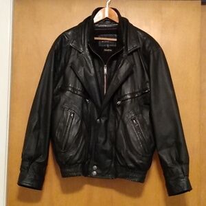 WILSONs LEATHER BLACK MOTORCYCLE JACKET